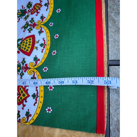 Green/Yellow/Red Printed Floral and Girl Pattern:50”x52” - Picture 6 of 7